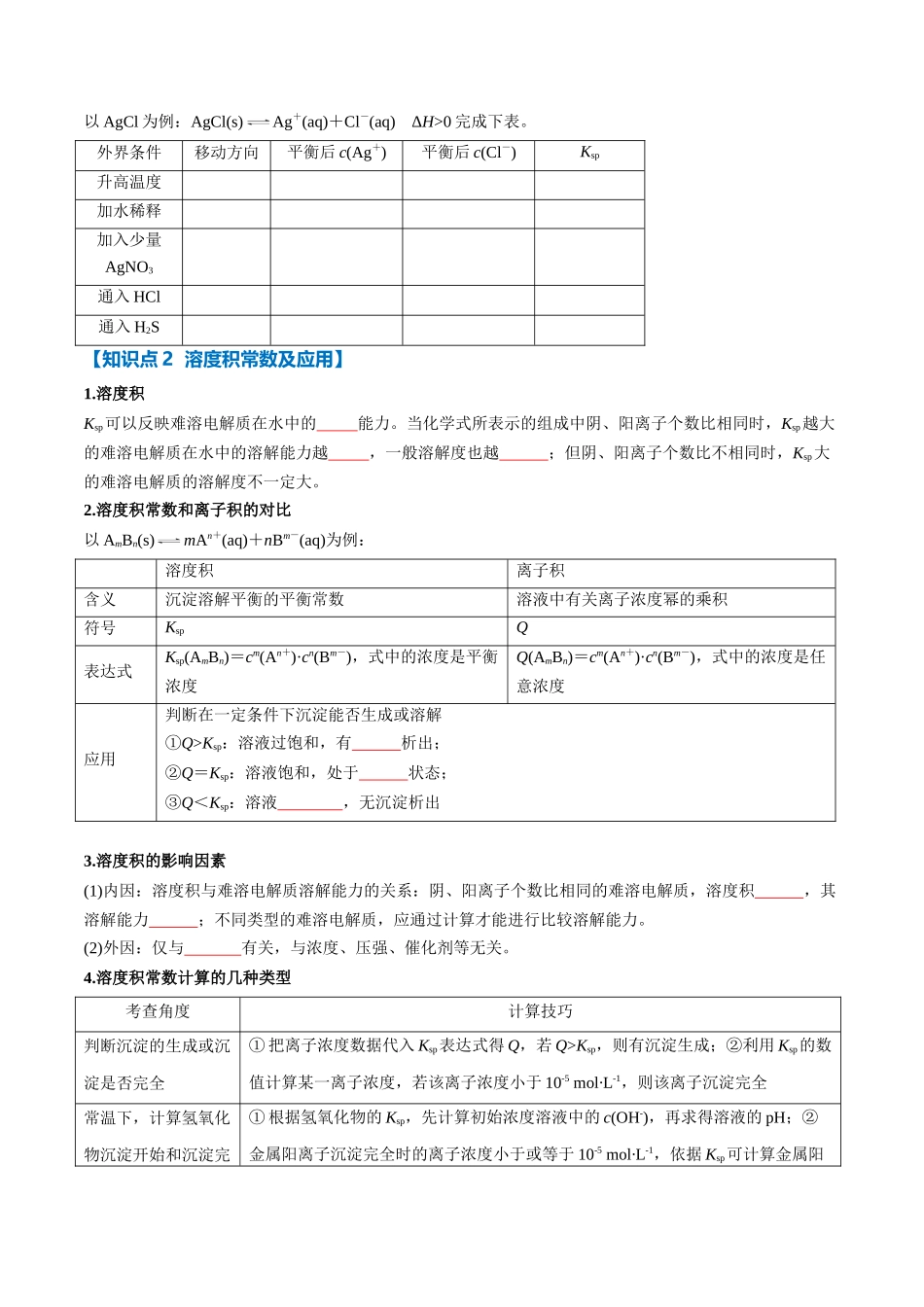 专题24 沉淀溶解平衡及其应用【八大题型】(新高考通用)(学生版).docx_第3页