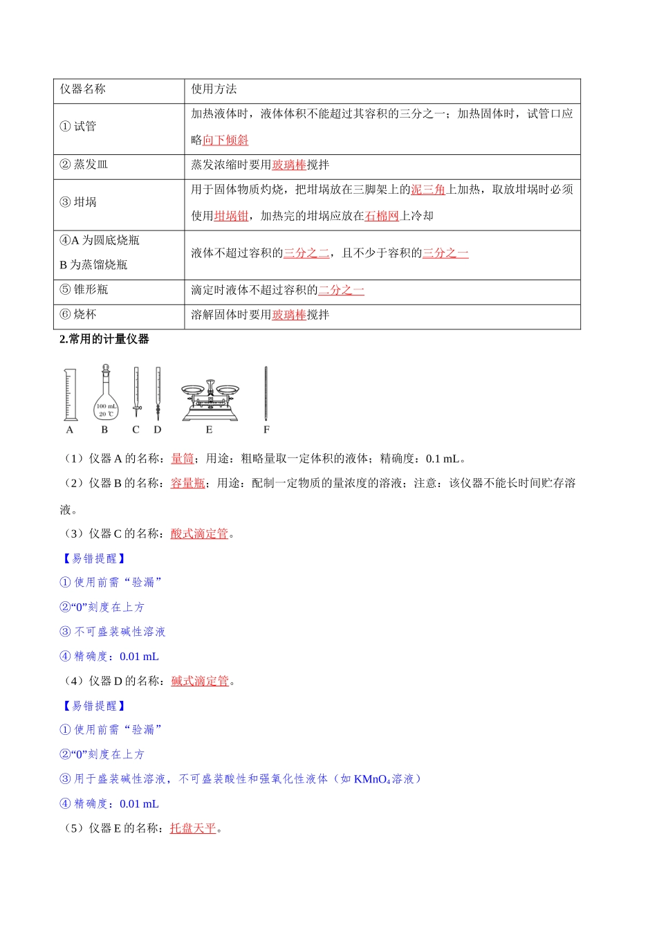 专题28  化学实验的仪器和基本操作【八大题型】（新高考通用）（教师版）.docx_第3页