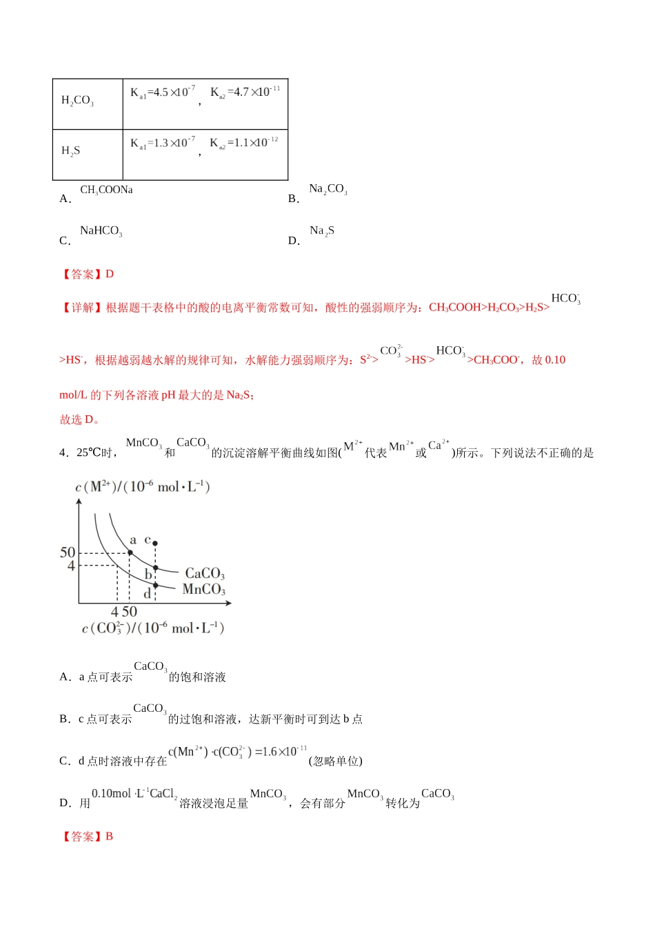 专题突破卷09 水溶液中的离子反应与平衡(解析版).docx_第2页