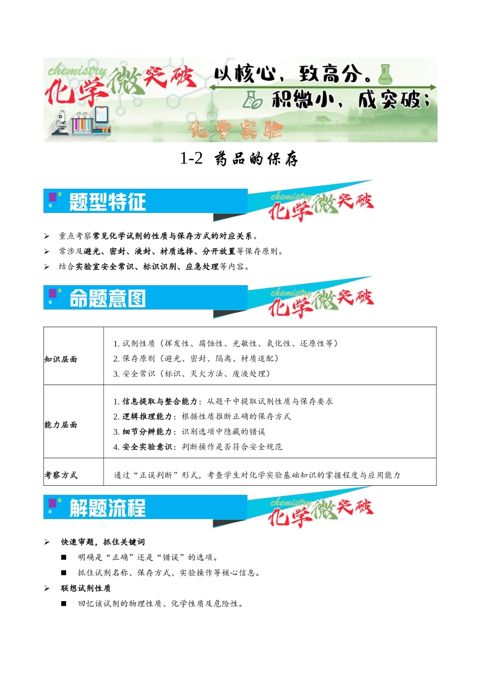1-2 药品的保存(学生版).docx_第1页