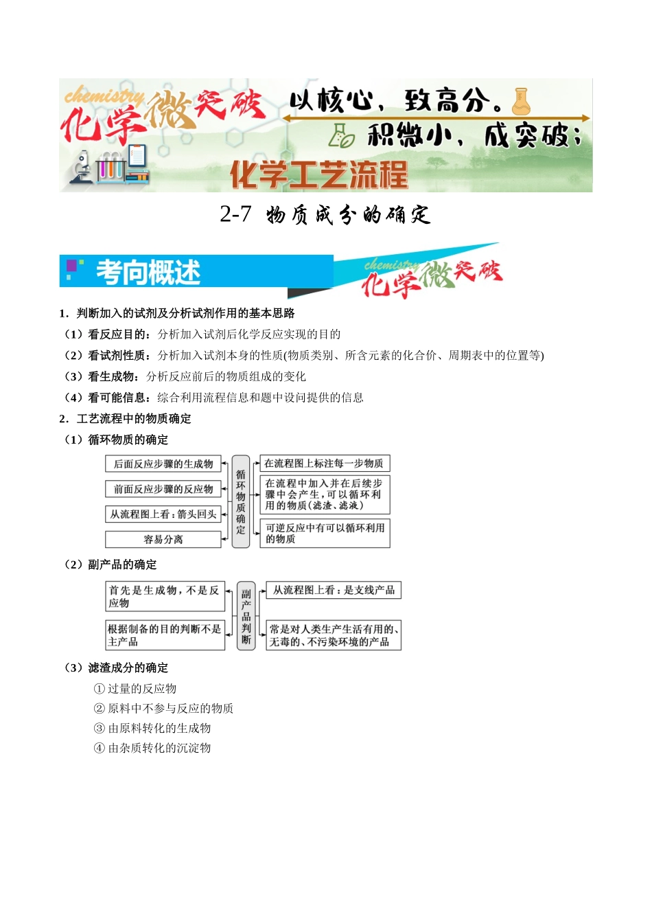 2-7 物质成分的确定(教师版).docx_第1页