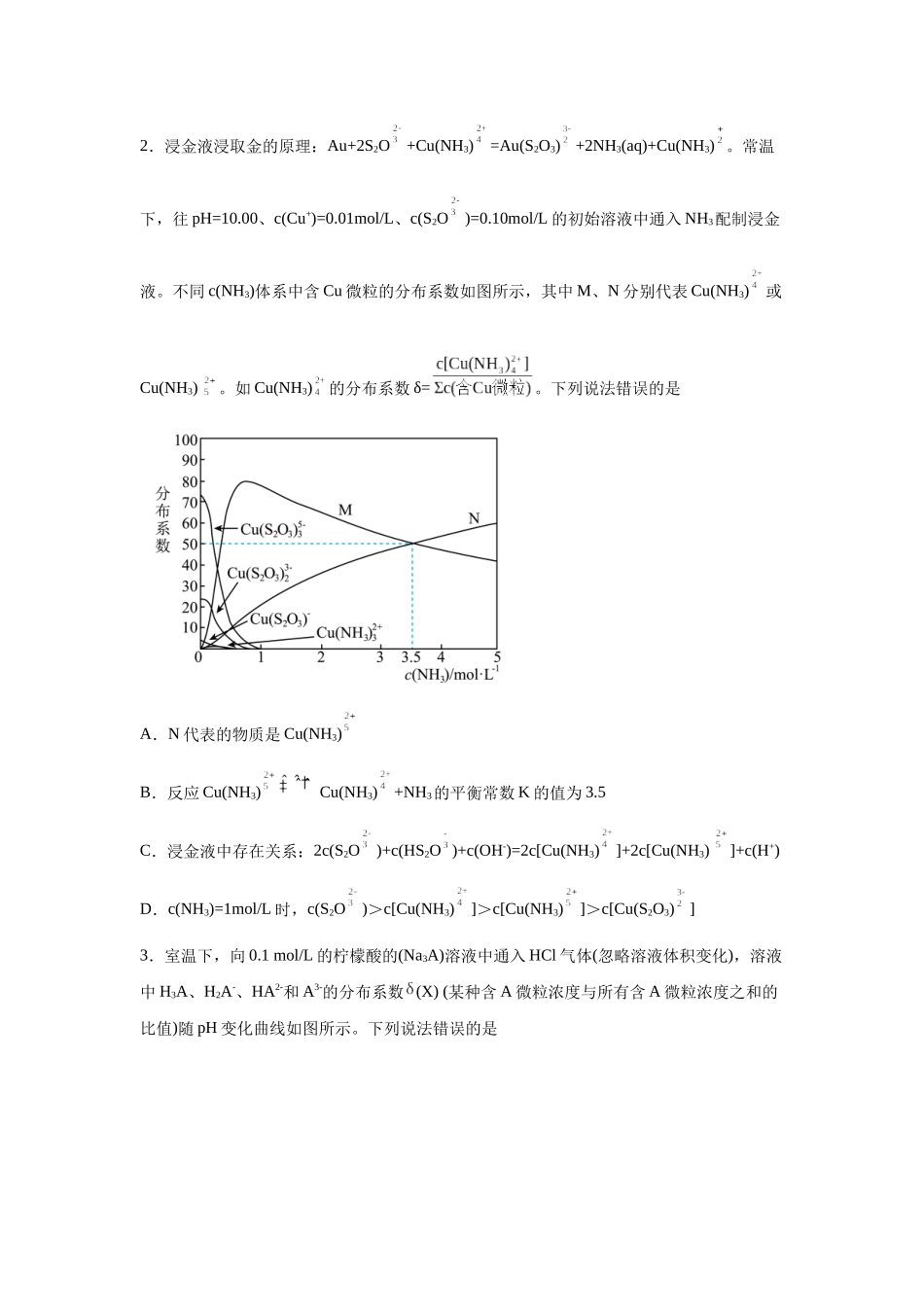 2024年新课标卷T13-溶液中的离子平衡变式题.docx_第2页