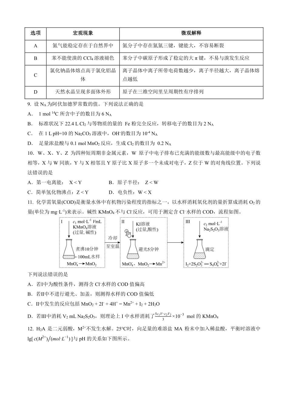 2026年高三考前冲刺训练题化学（二）.pdf_第3页