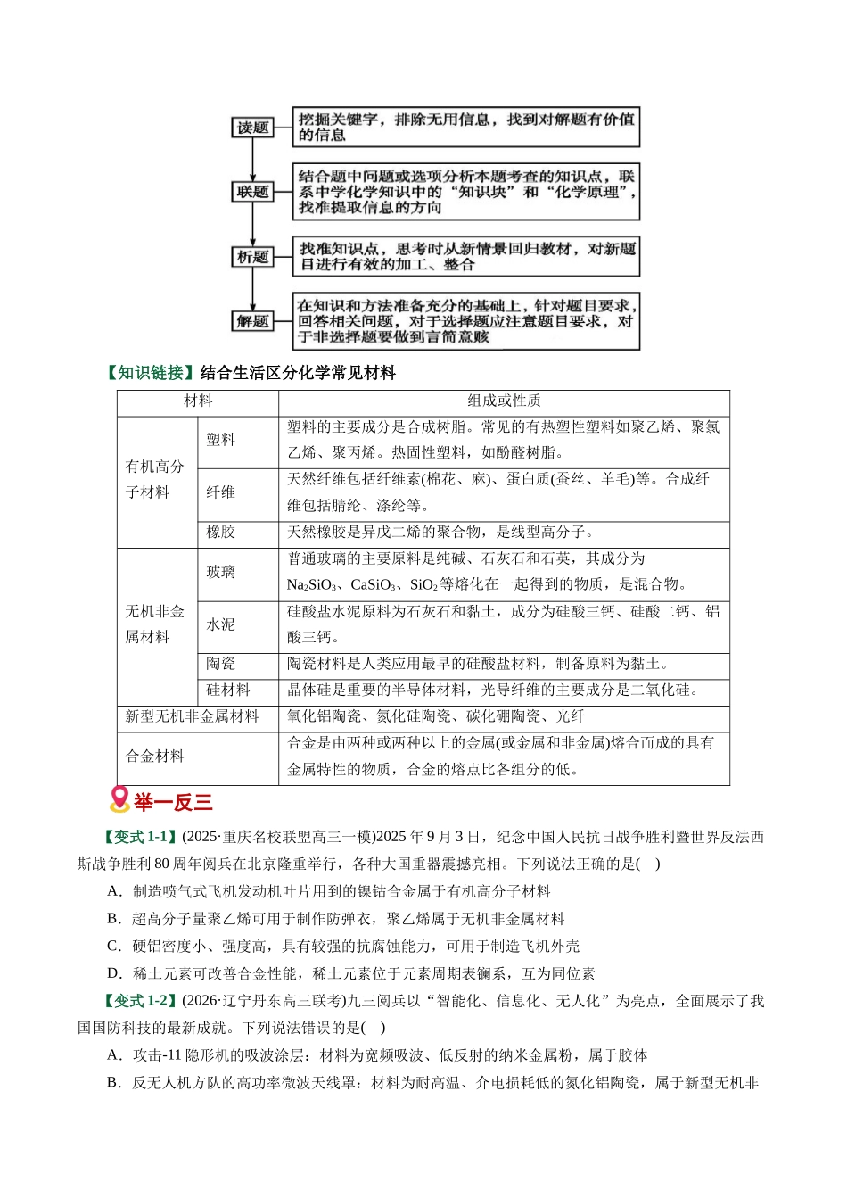 专题01 化学与STEE、传统文化失分点避坑(易错专练)(全国通用)(学生版).docx_第2页