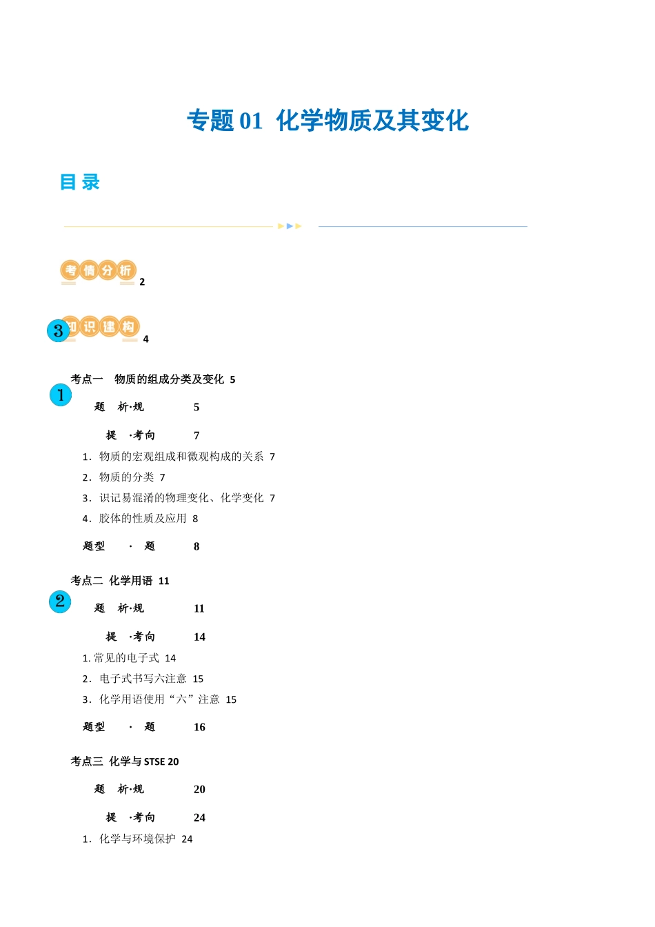 专题01 化学物质及其变化（讲义）（解析版）.docx_第1页