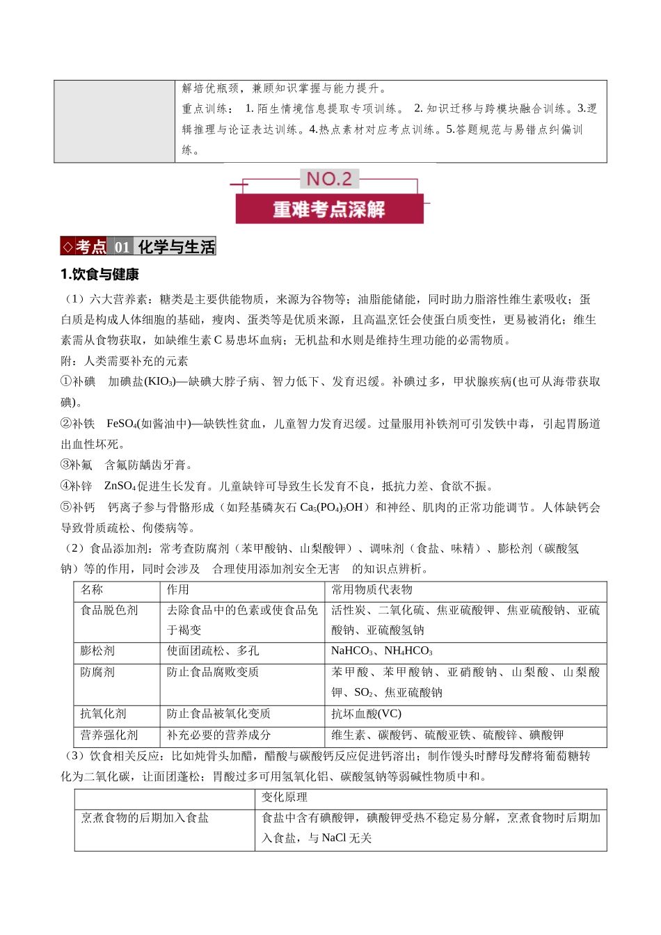 专题01 化学与STSE、传统文化(培优讲义)(教师版).docx_第2页