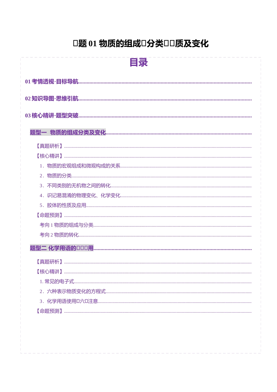 专题01 物质的组成、分类、性质及变化(讲义)(教师版).docx_第1页