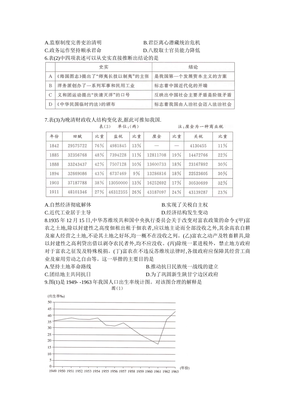 湖南部分学校2023-2024年下学期高二期末联考历史试题.docx_第2页
