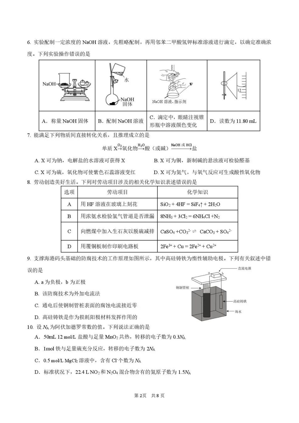 华南师范大学附属中学2026届高三综合测试化学.pdf_第2页