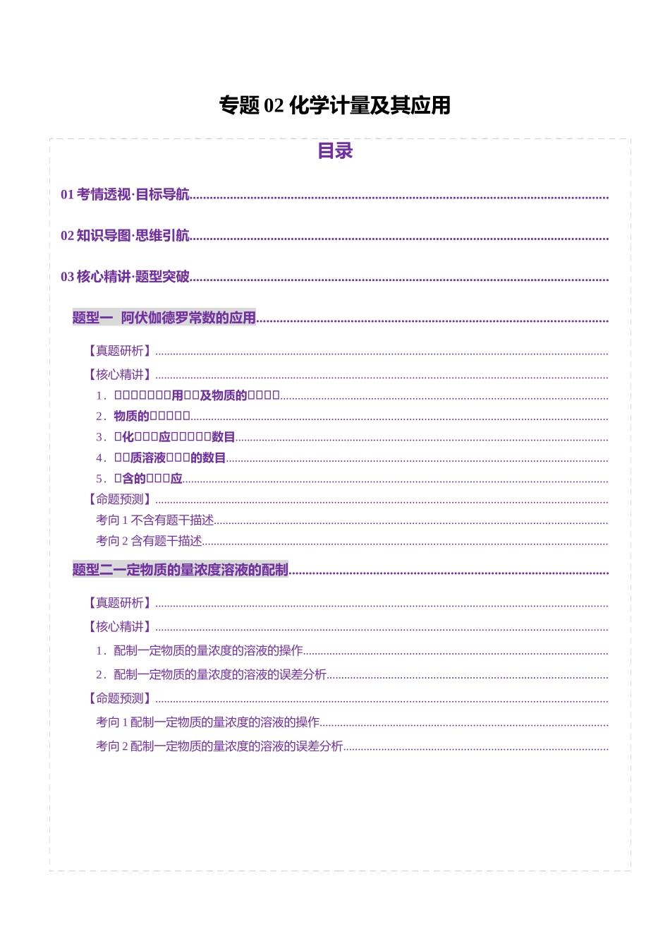 专题02 化学计量及其应用(讲义)(学生版).docx_第1页