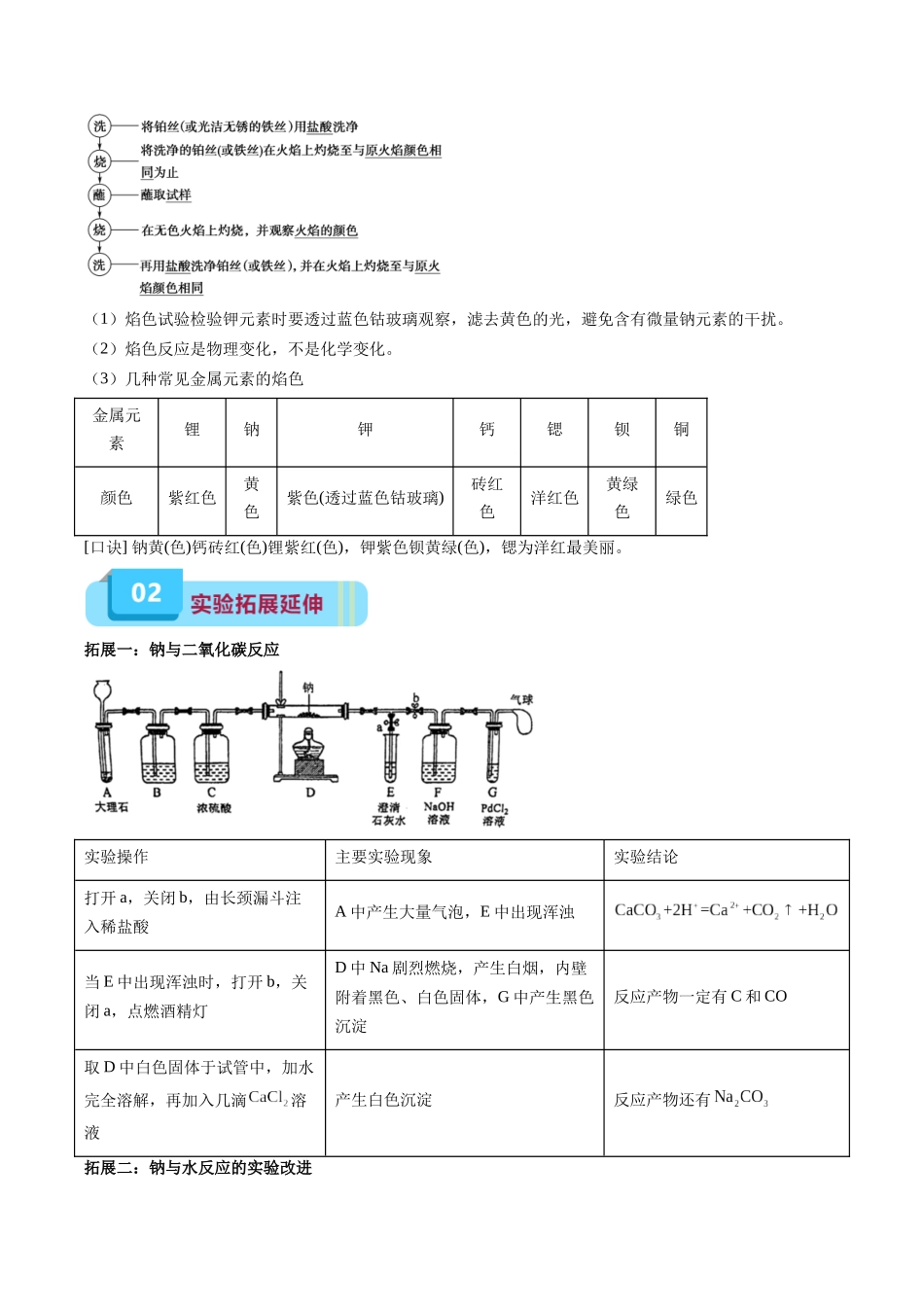 专题02 钠及其化合物(实验3~4)(原卷版).docx_第2页