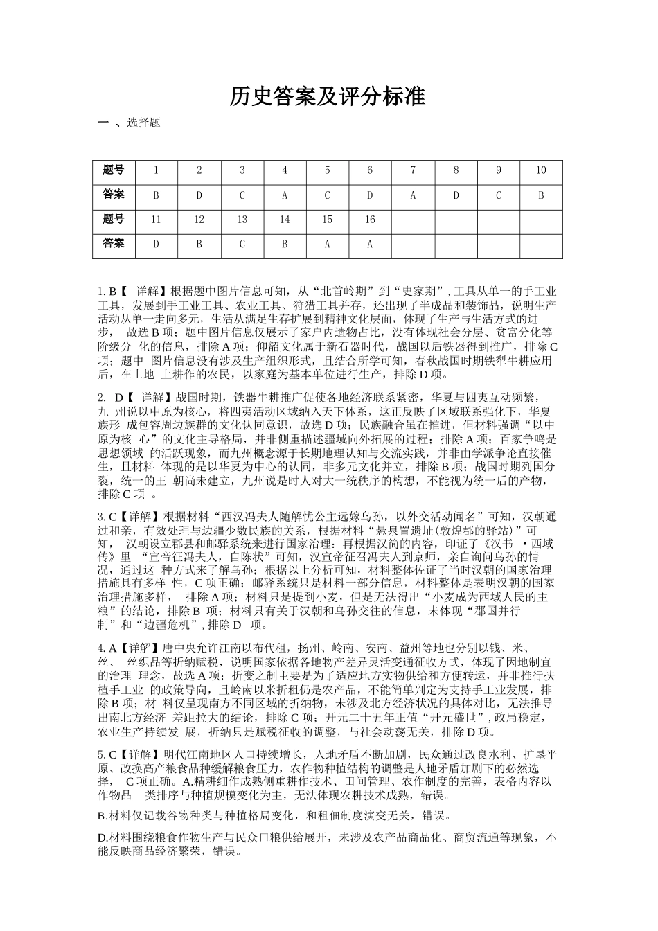 历史【中国第七高中】四川成都市成都七中高2023级(2026届)高三年级下学期高考适应性考试暨热身考试(5.28-5.30)(1).docx_第1页