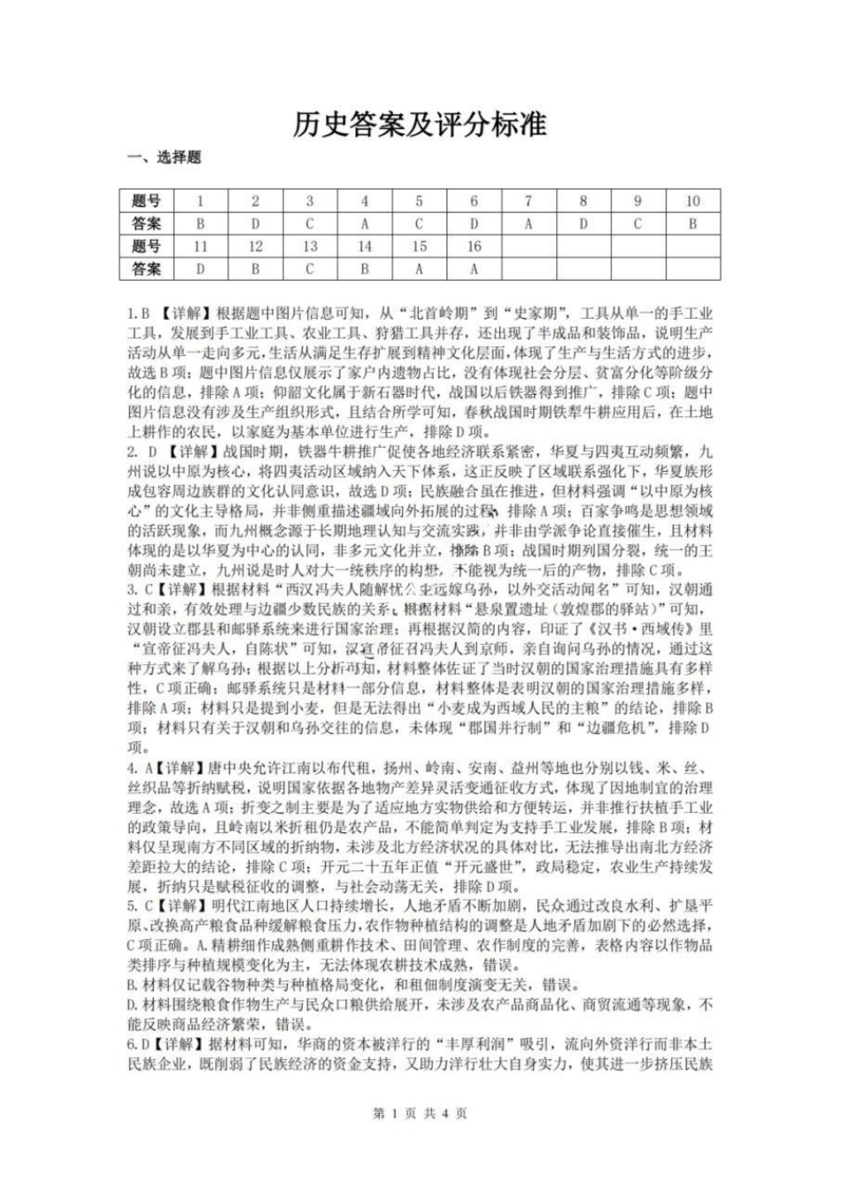 历史【中国第七高中】四川成都市成都七中高2023级(2026届)高三年级下学期高考适应性考试暨热身考试(5.28-5.30)(1).pdf_第1页