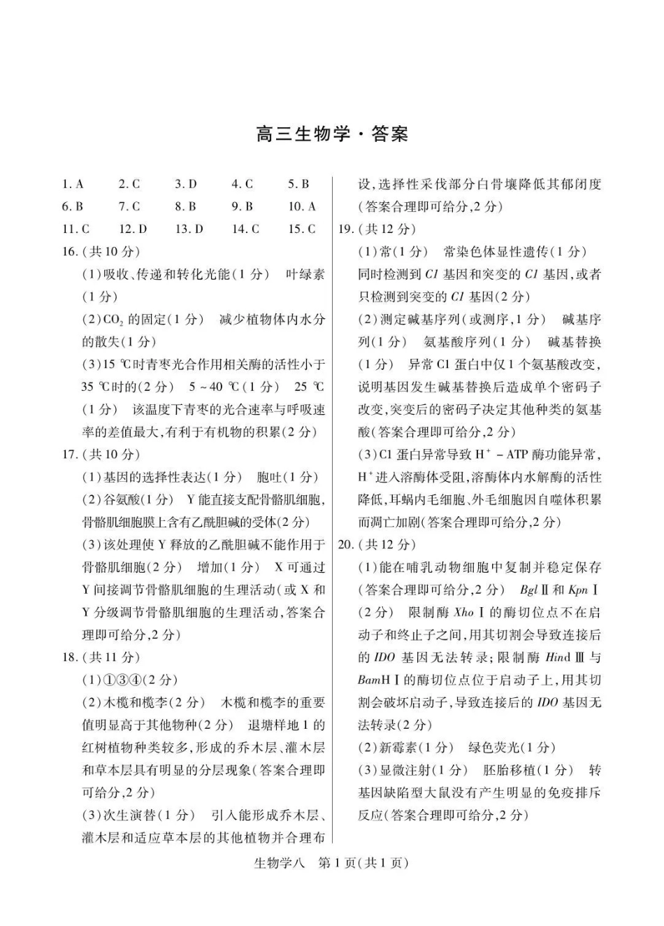 生物【海南卷】海南海口市2026年5月高三自测题库(海口高三五调)(5.24-5.25)(1).pdf_第1页