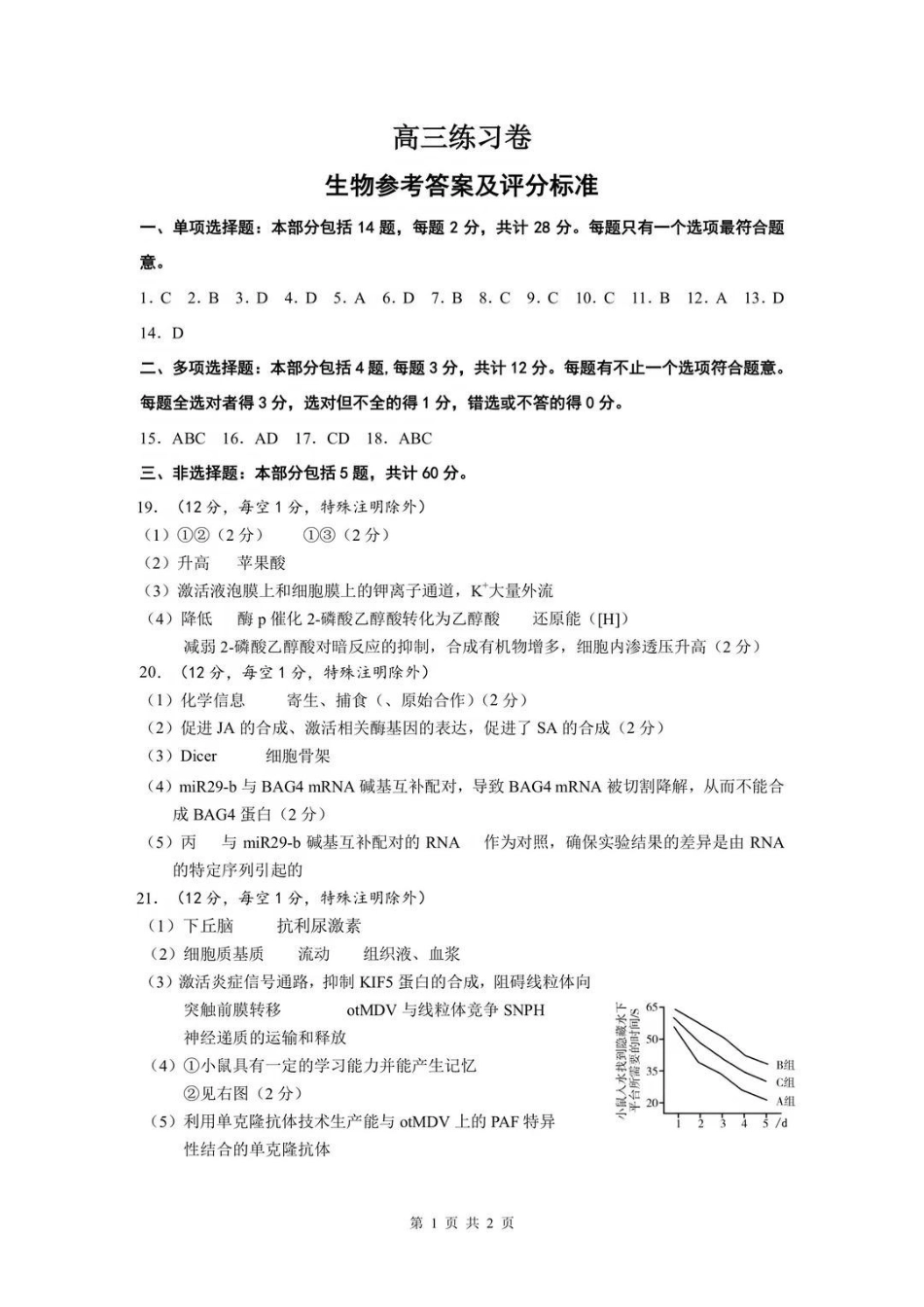 生物【南通最后一考】江苏南通市2025-2026学年高三下学期高考物理考前模拟练习卷(南通高三四模)(5.26-5.27)(1).pdf_第1页