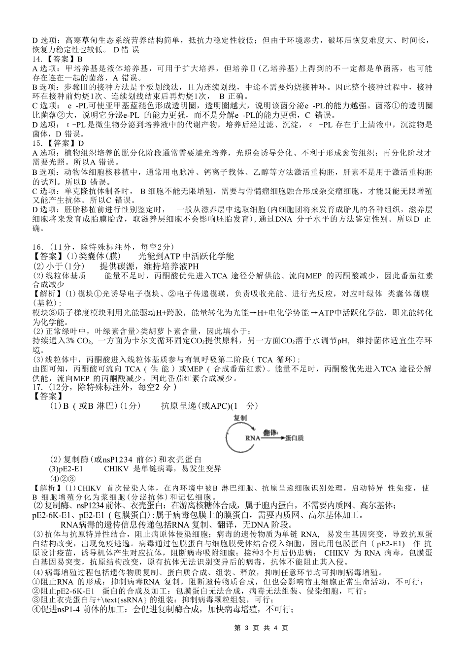 生物重庆市西南大学附属中学中学高2026届高三年级适应性测试(二)(西大附中考前二模)(5.28-5.30)(1).pdf_第3页