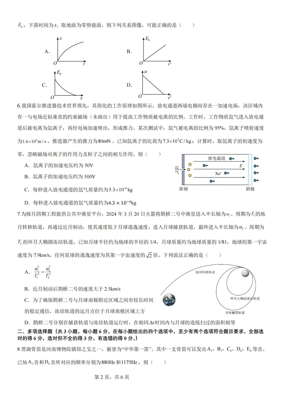 物理【石室最后一考】四川成都市石室中学高2026届高三年级高考适应性考试(二)(石室高三考前二模)(5.29-5.30).pdf_第2页
