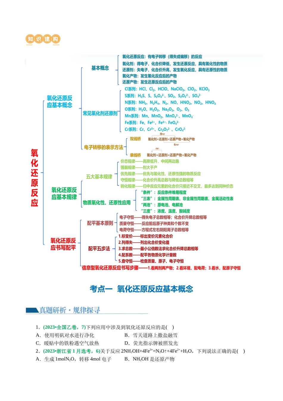 专题04 氧化还原反应(讲义)(原卷版).docx_第3页
