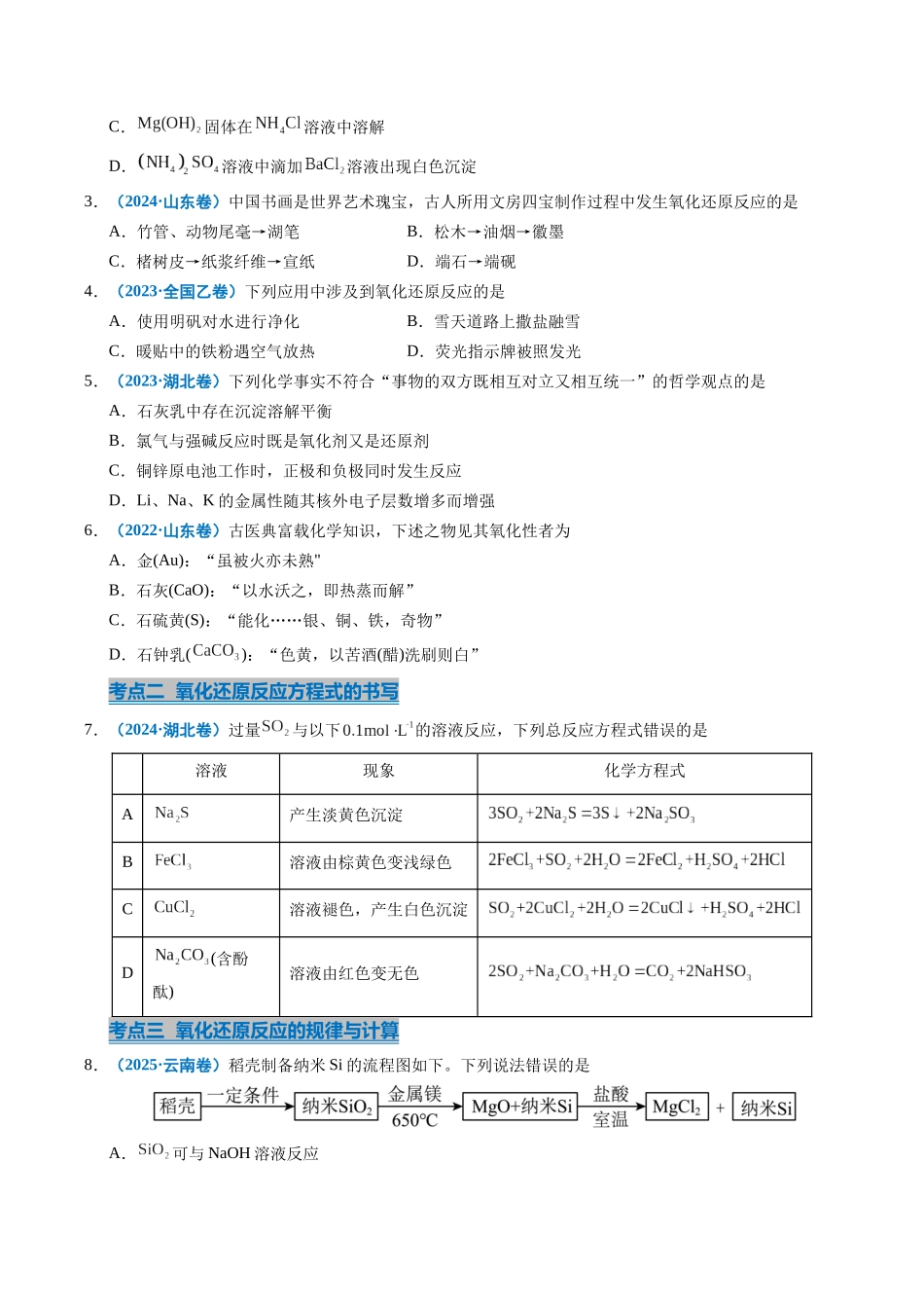 专题04 氧化还原反应(学生版).docx_第2页