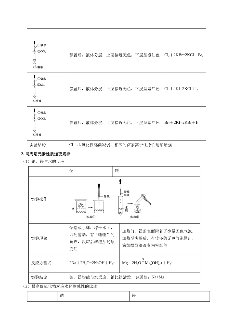 专题06 同主族、同主族元素性质的递变(实验11)(原卷版).docx_第2页