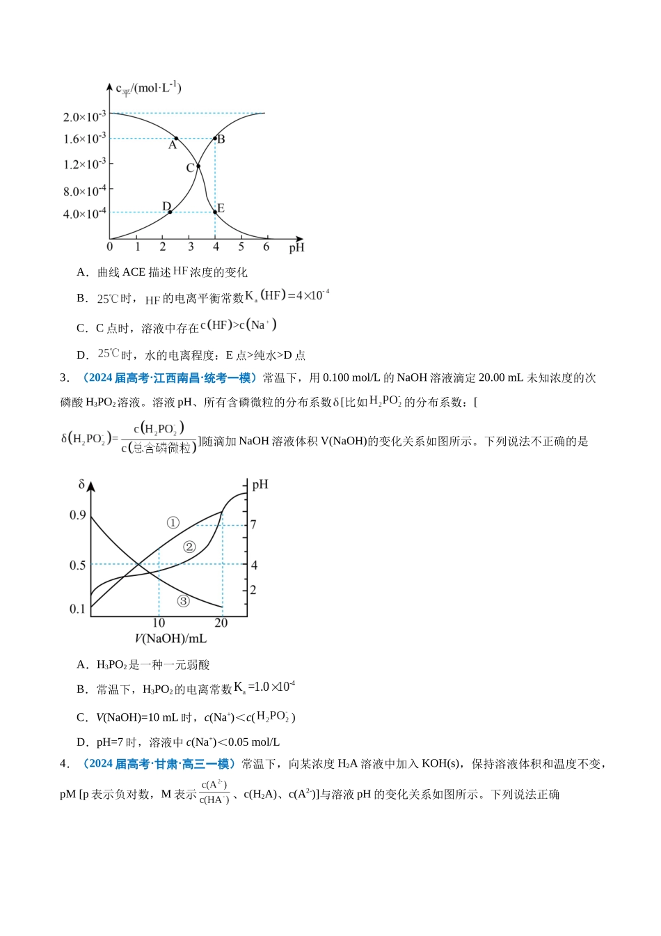专题07 水溶液中的离子反应与平衡(原卷版).docx_第2页