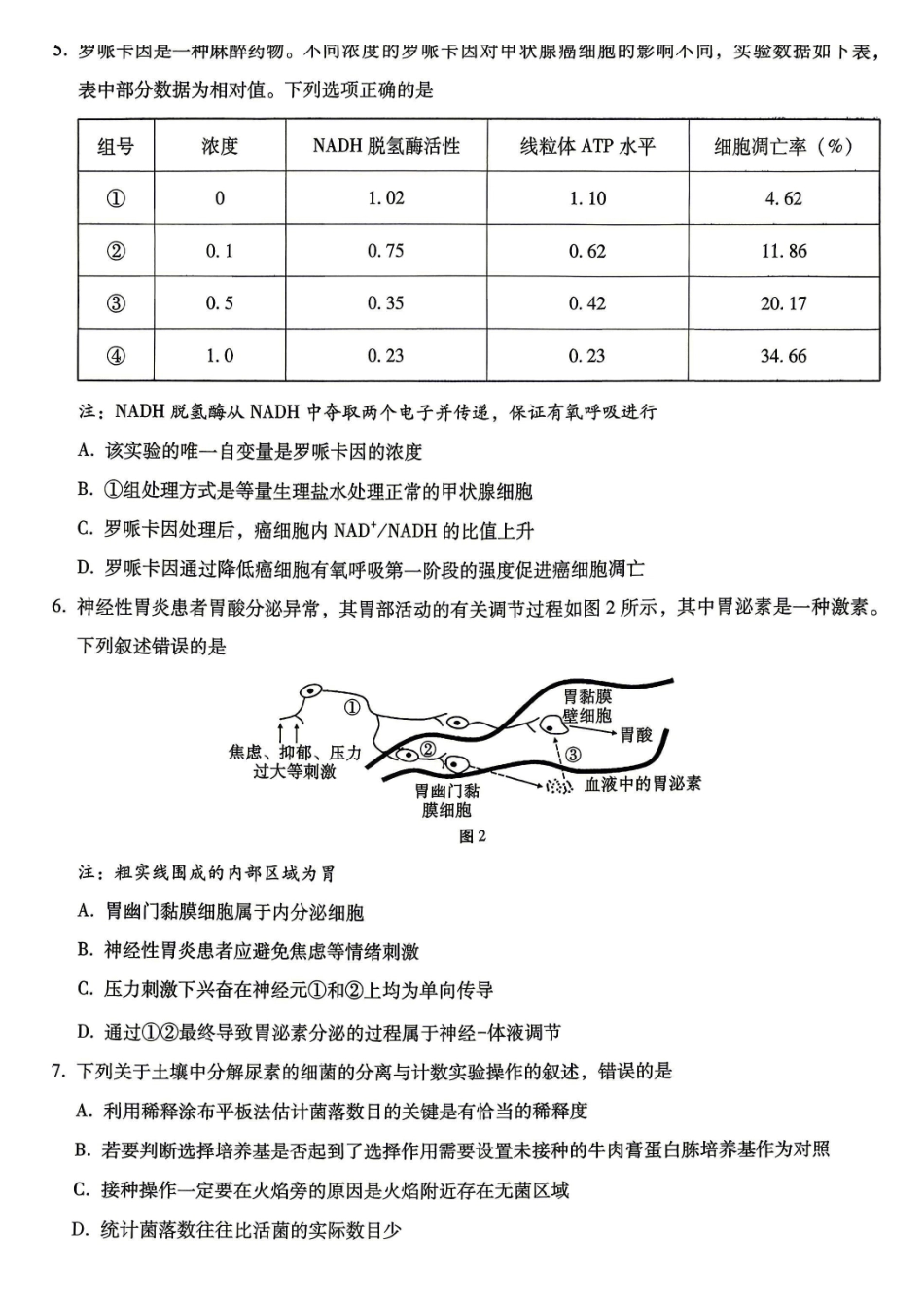 重庆八中高2026届5月全真模拟(八)生物.pdf_第2页