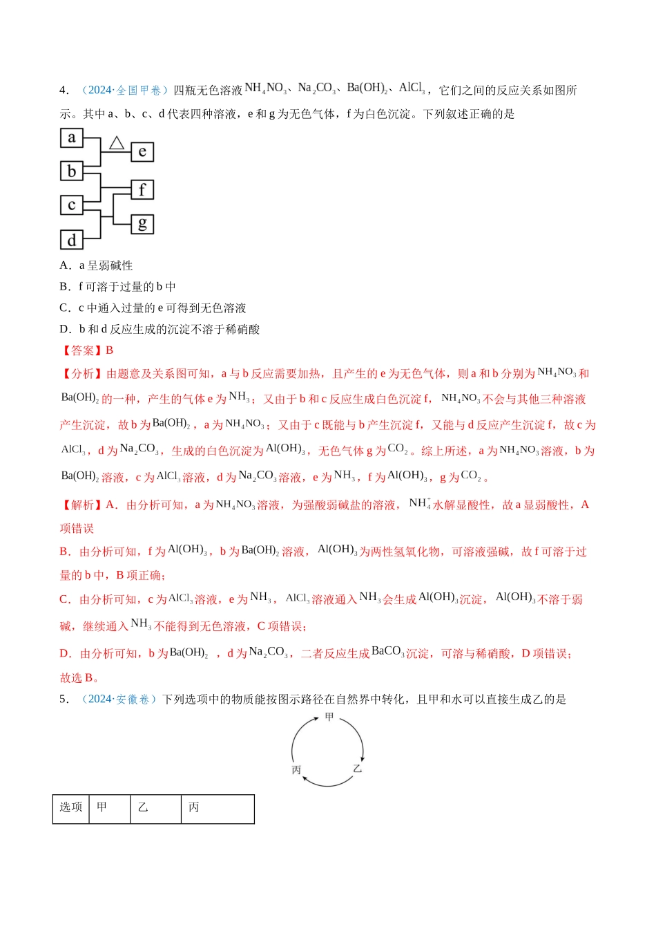 专题09 无机物的反应与转化 微型工艺流程(教师版).docx_第3页