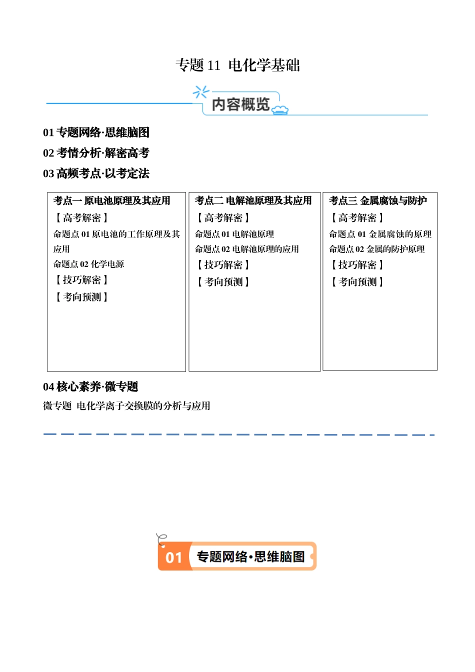 专题11 电化学基础（讲义）（原卷版） .docx_第1页