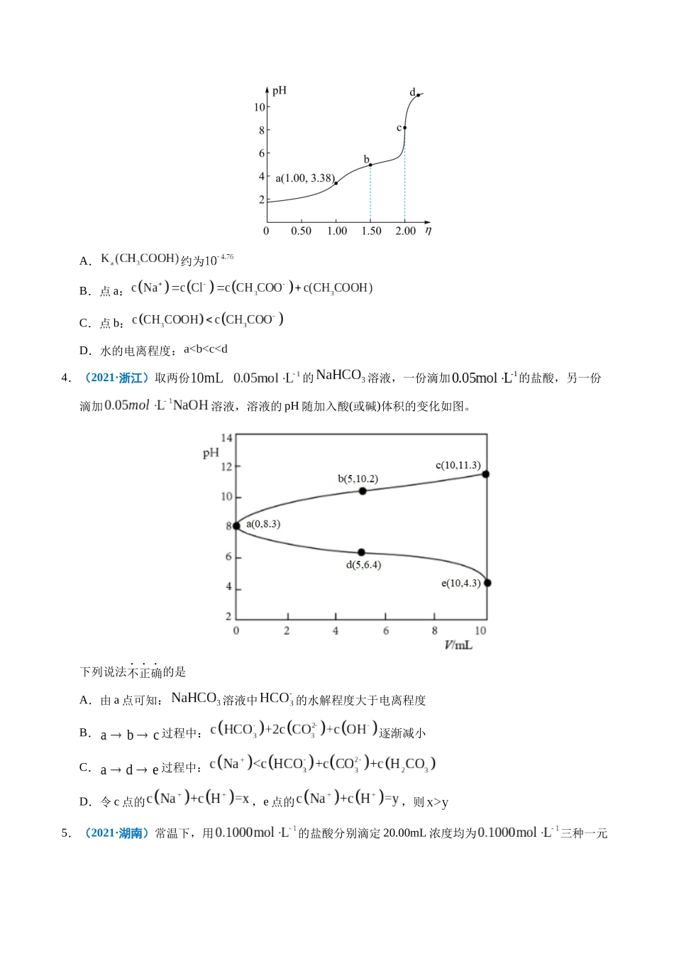 专题20 电解质溶液曲线分析（学生版）.docx_第3页