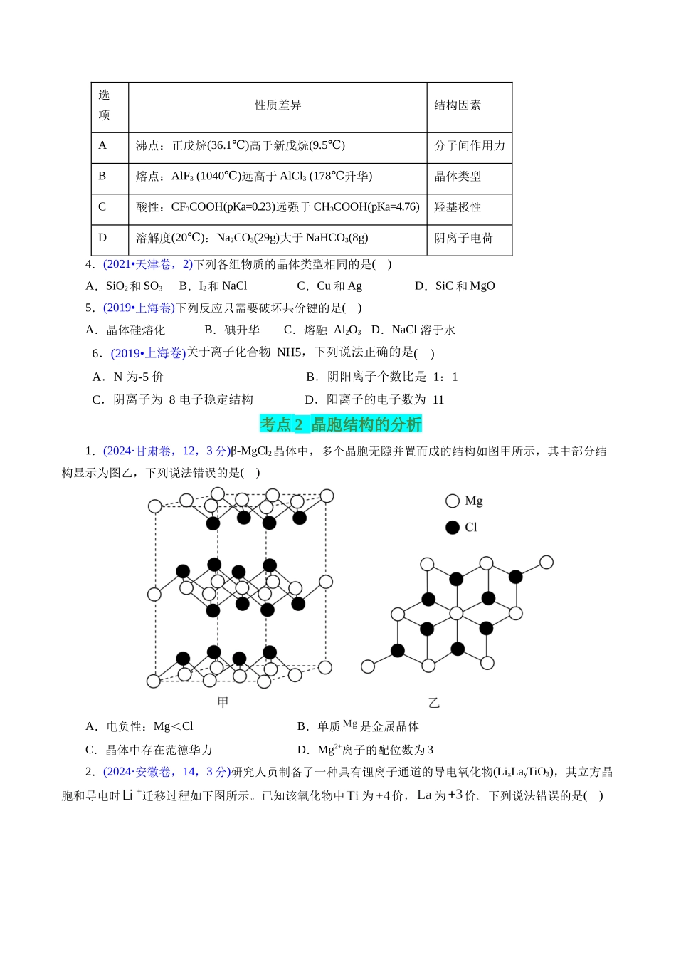 专题24 晶体结构与性质(原卷版).docx_第2页