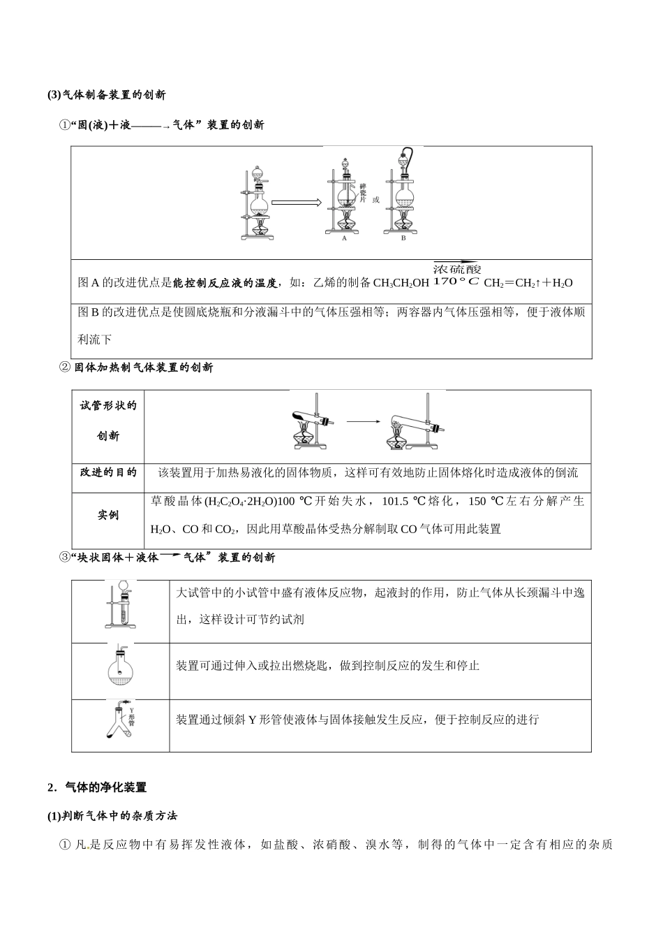 专题34 气体制备为主线的仪器连接型实验（知识点+模拟及高考真题+答案解析）.docx_第3页