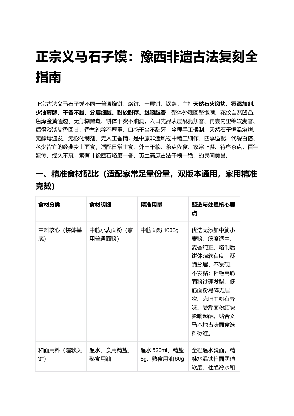 正宗义马石子馍：外酥内暄、层次分明、焦香浓郁、咸香适口、豫西非遗古法复刻全指南.docx_第1页
