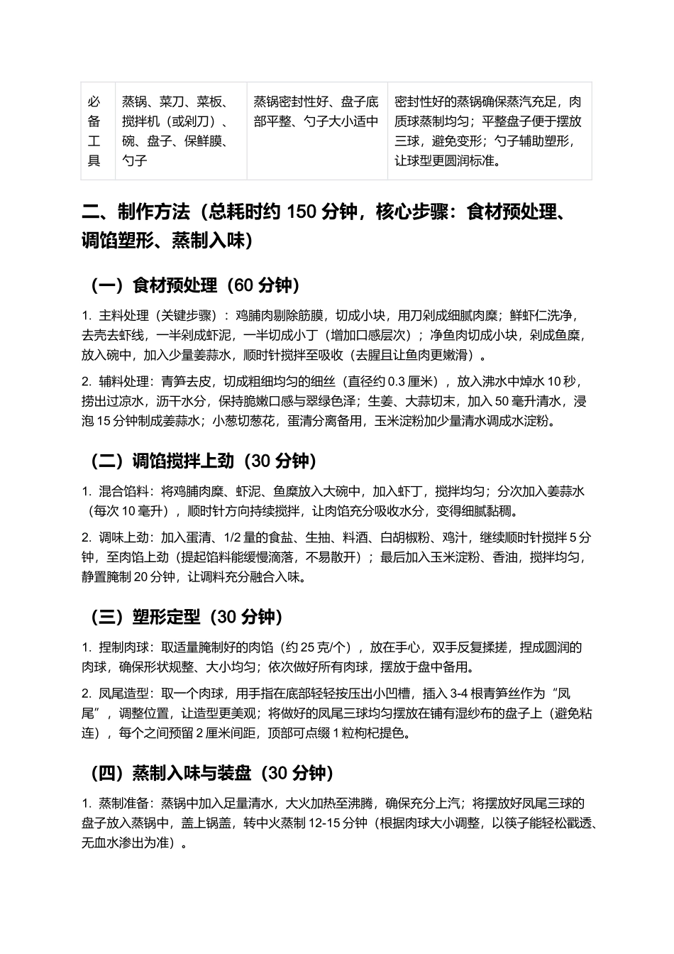 凤尾三球：精致鲜美的经典风味菜制作指南.docx_第2页