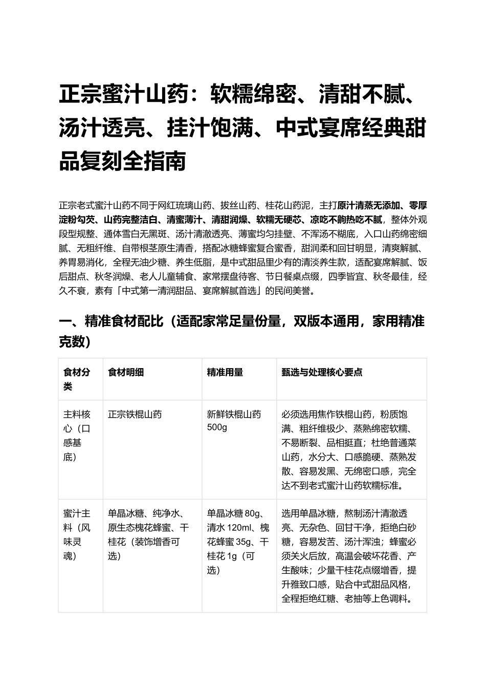 正宗蜜汁山药:中式宴席经典甜品复刻全指南.docx_第1页
