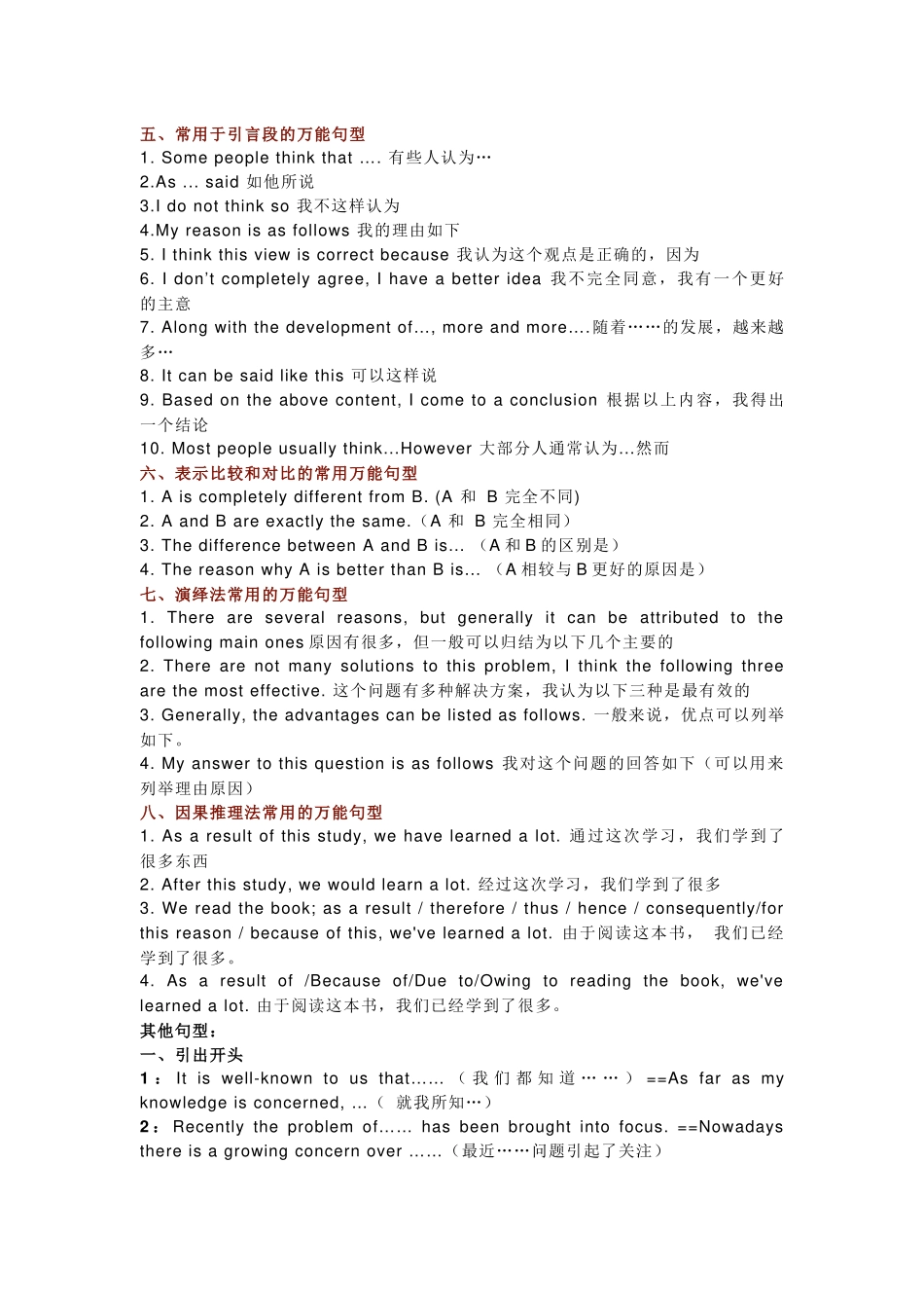 高中英语作文万能句总结.docx_第2页