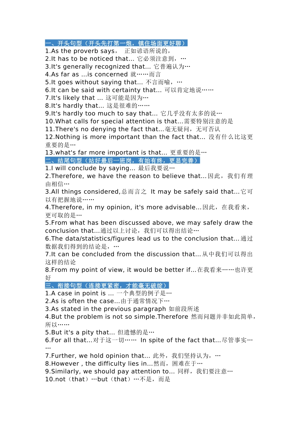 高中英语作文写作常见套路.docx_第1页