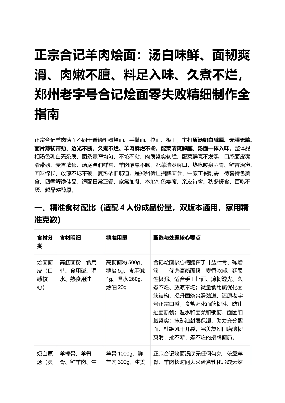 正宗合记羊肉烩面：郑州老字号合记烩面零失败精细制作全指南.docx_第1页