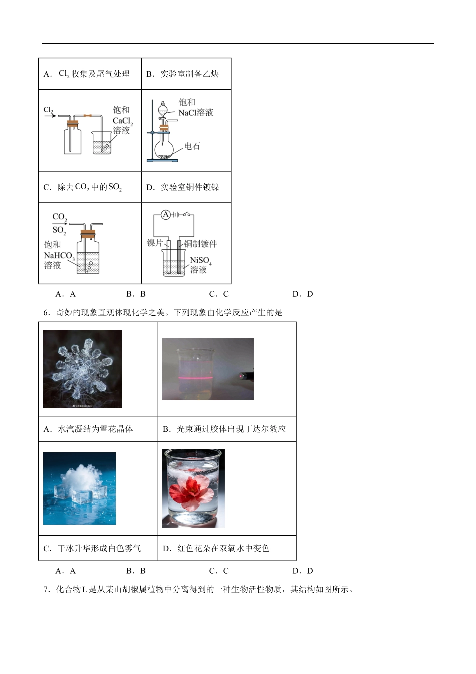 广东深圳市盐田高级中学2025-2026学年高二下学期期末化学试题含答案.pdf_第2页