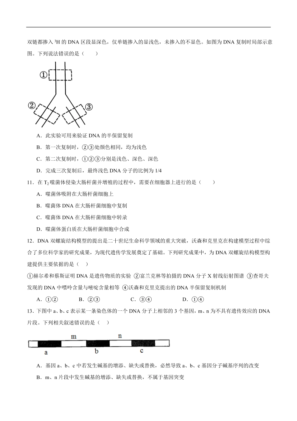 吉林通化市梅河口市第五中学2025-2026学年高一下学期6月阶段检测生物试题含答案.pdf_第3页