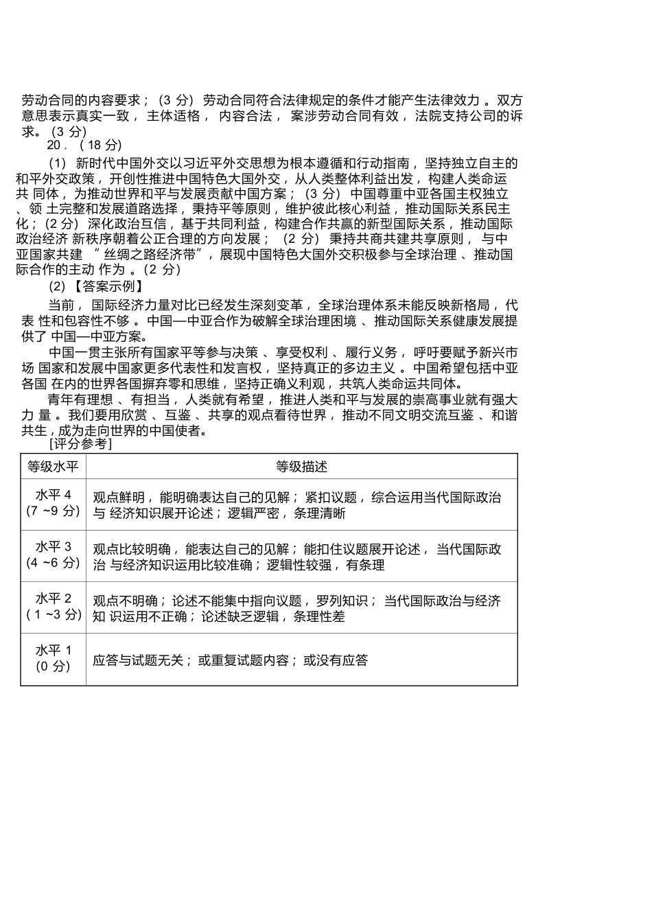 政治试卷(高二下期末考7.8-7.10)答案山东潍坊市2026届高二阶段性调研监测（高二下学期期末）(7.8-70.10).docx_第2页