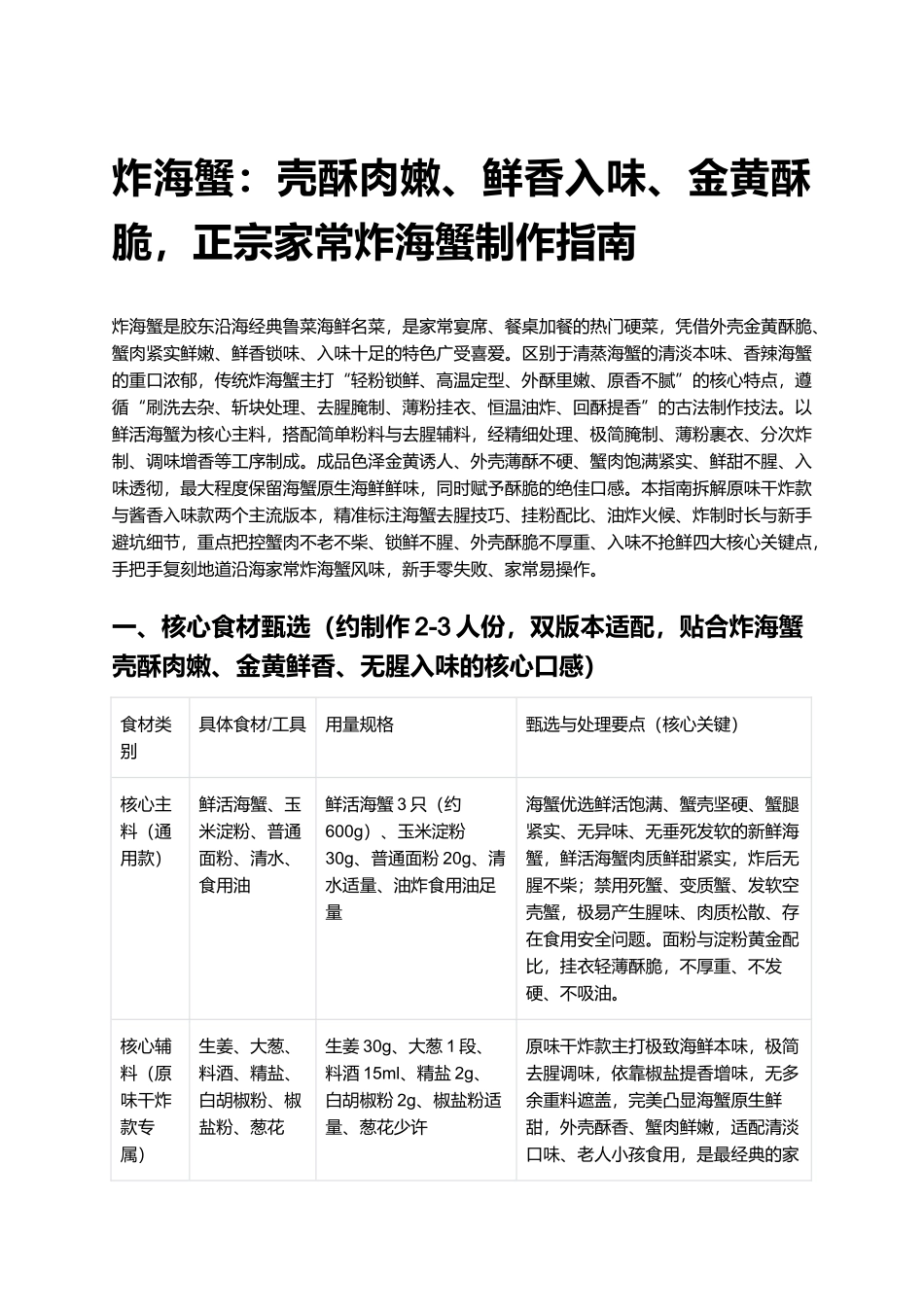 炸海蟹:正宗家常炸海蟹制作指南.docx_第1页