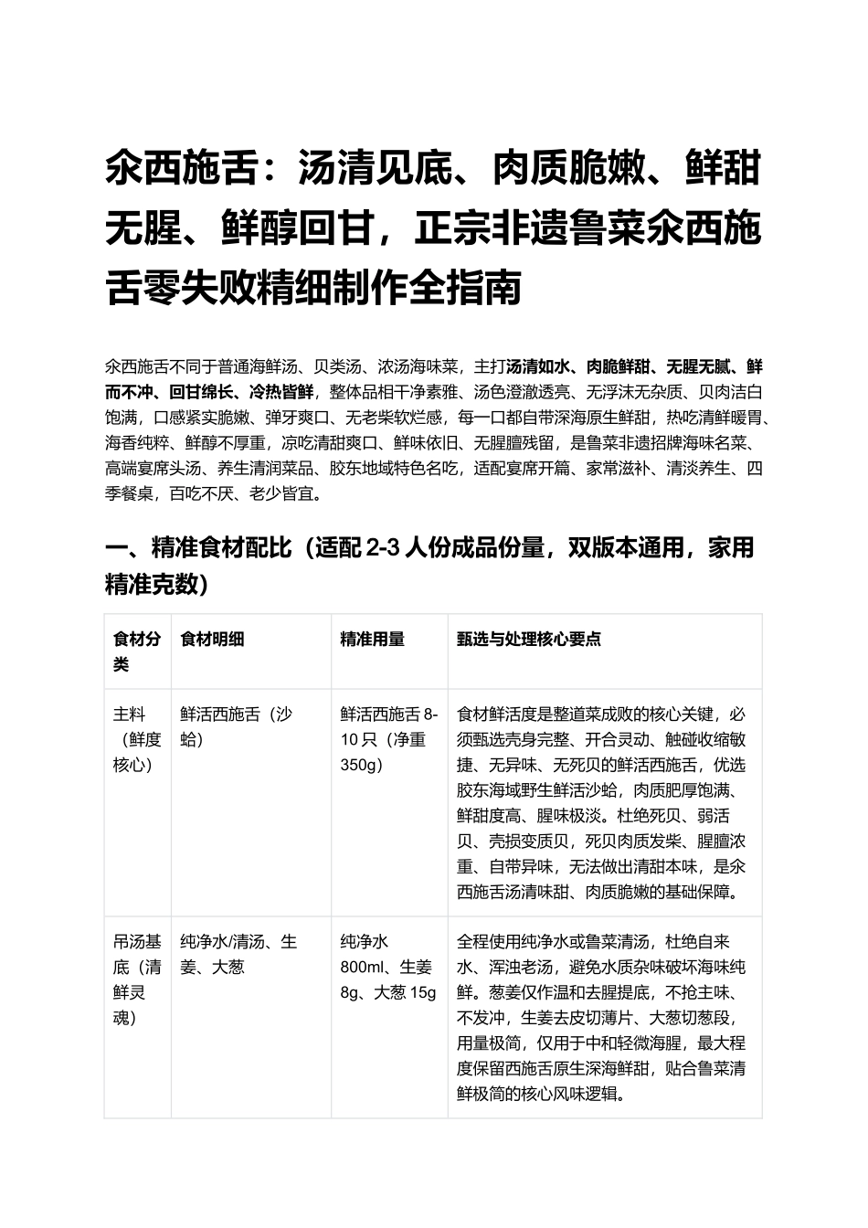 氽西施舌:正宗非遗鲁菜氽西施舌零失败精细制作全指南.docx_第1页