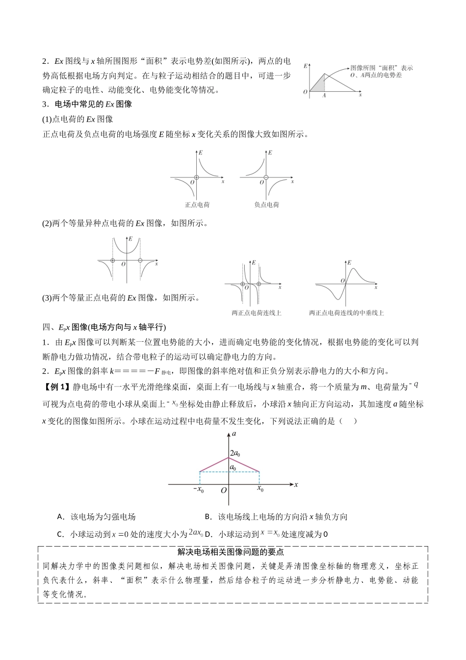 2026版高考《考前突击专题过关》物理专题09 电场中的功和能与图像问题(二大题型)(原卷版).docx_第2页