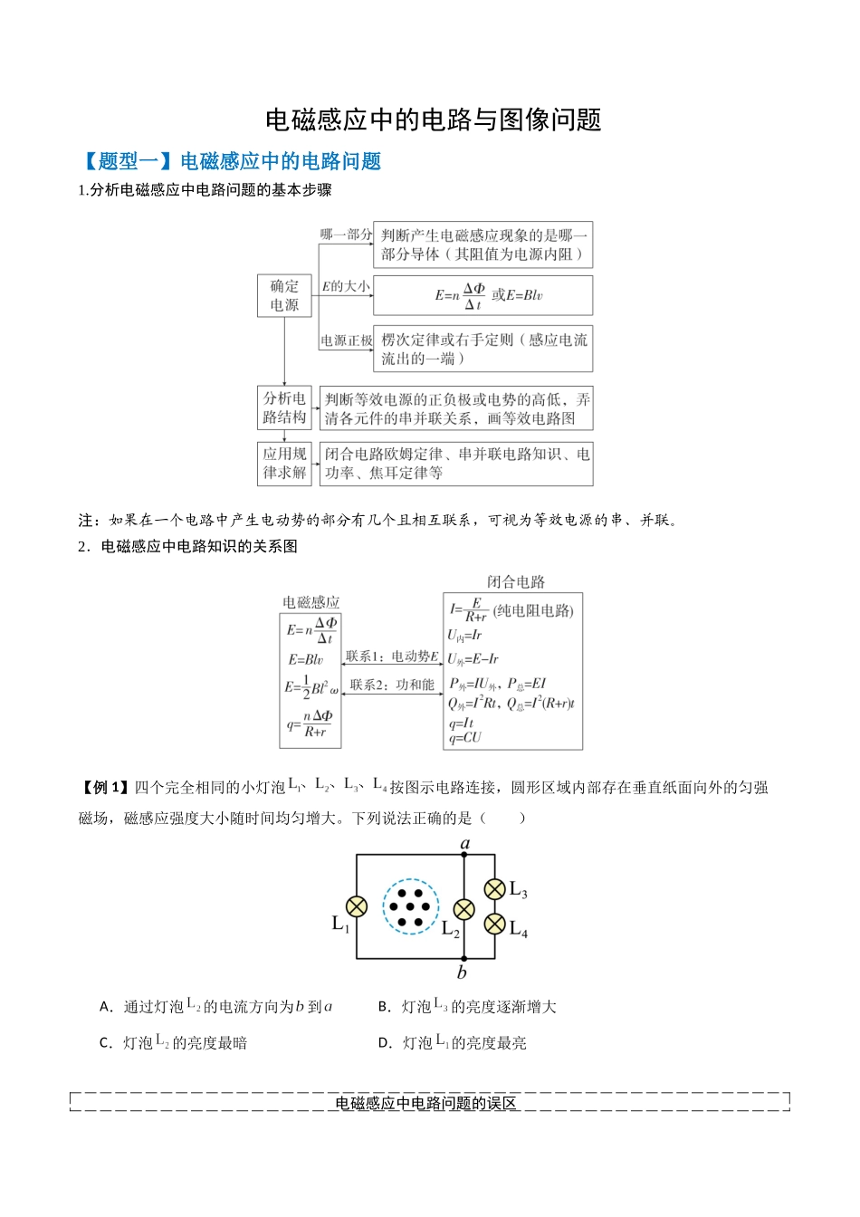 2026版高考《考前突击专题过关》物理专题12 电磁感应中的电路与图像问题(二大题型)(原卷版).docx_第1页