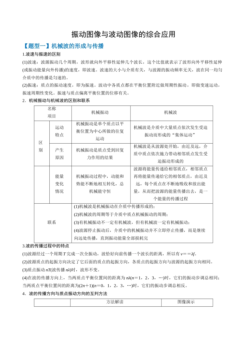 2026年高考物理-专题16 振动图像与波动图像的综合应用(三大题型)(解析版).docx_第1页