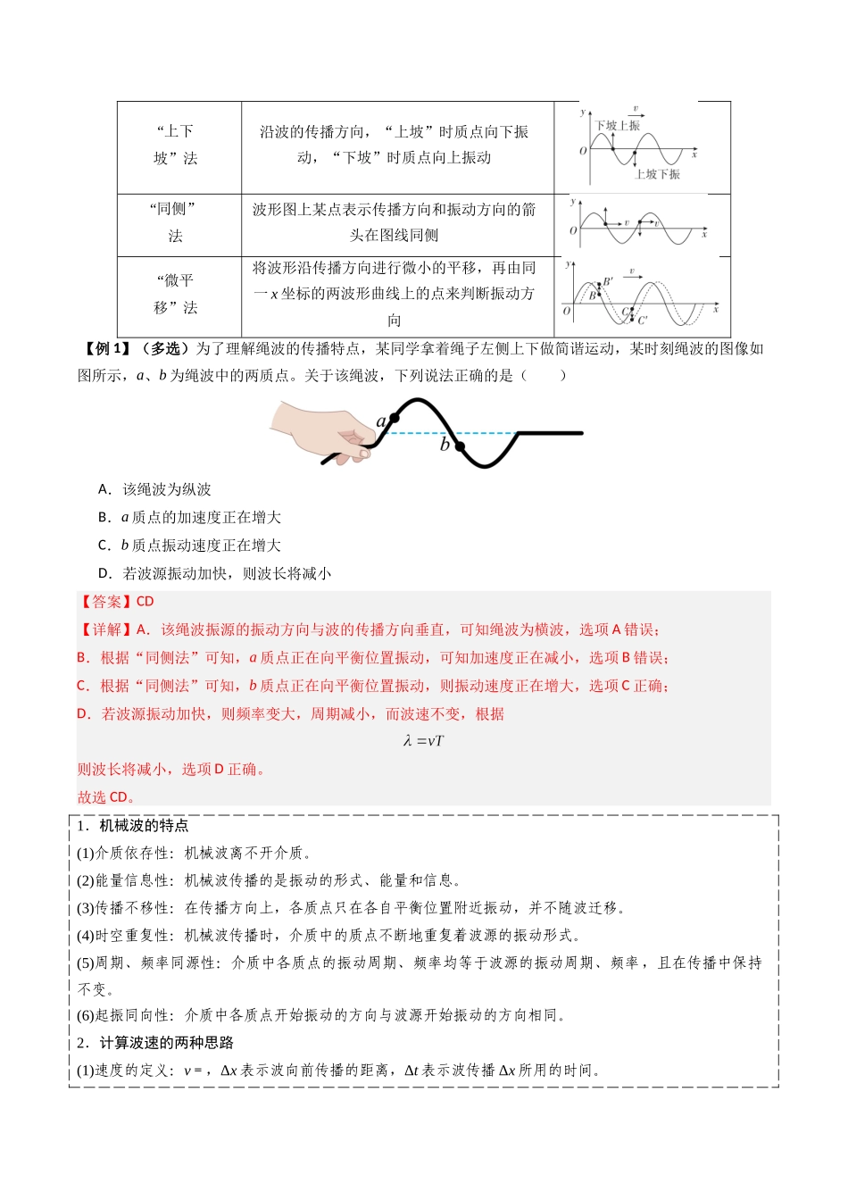 2026年高考物理-专题16 振动图像与波动图像的综合应用(三大题型)(解析版).docx_第2页