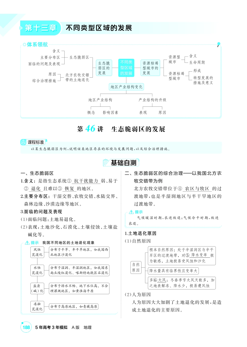 2027新高考地理复习53A版3_第十三章  不同类型区域的发展.pdf_第1页