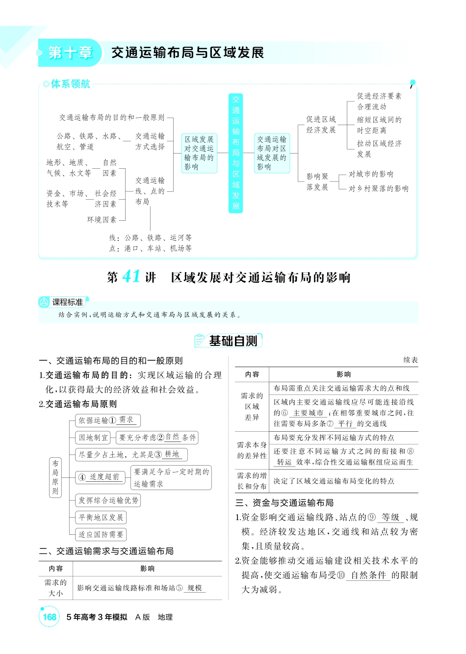2027新高考地理复习53A版3_第十章  交通运输布局与区域发展.pdf_第1页