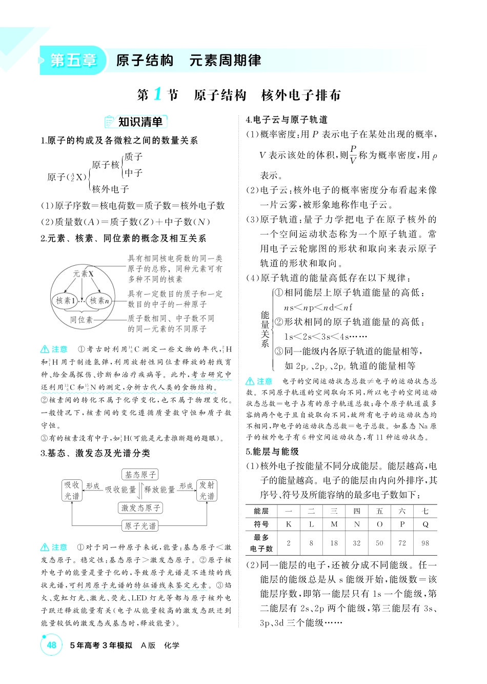 2027新高考化学复习53A版3_05-第五章　原子结构元素周期律.pdf_第1页
