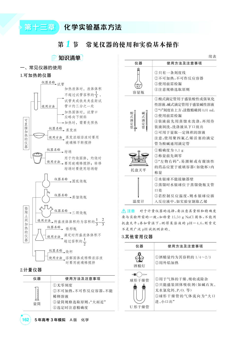 2027新高考化学复习53A版3_13-第十三章　化学实验基本方法.pdf_第1页